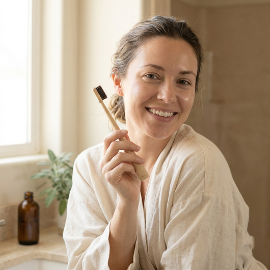 Earth & Ivory Horse-Hair Bamboo Toothbrush (4 Pack)