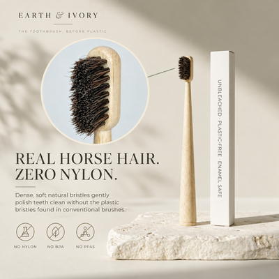 Earth & Ivory Horse-Hair Bamboo Toothbrush (4 Pack)